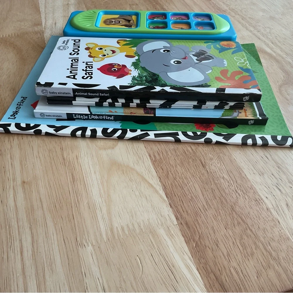 Lot x6 Baby Einstein Books Animal Sound Safari Sound Lets Explore Look & Find